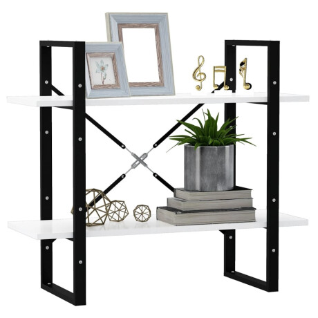 vidaXL Boekenkast met 2 schappen 80x30x70 cm spaanplaat wit afbeelding3 - 1