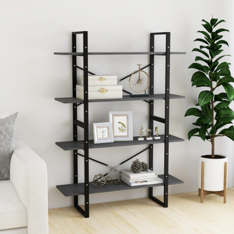 vidaXL Boekenkast met 4 schappen 100x30x140 cm grenenhout grijs afbeelding3 - 1