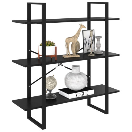 vidaXL Boekenkast met 3 schappen 100x30x105 cm grenenhout zwart afbeelding3 - 1