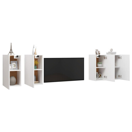 vidaXL Tv-meubelen 4 st 30,5x30x60 cm bewerkt hout wit afbeelding3 - 1