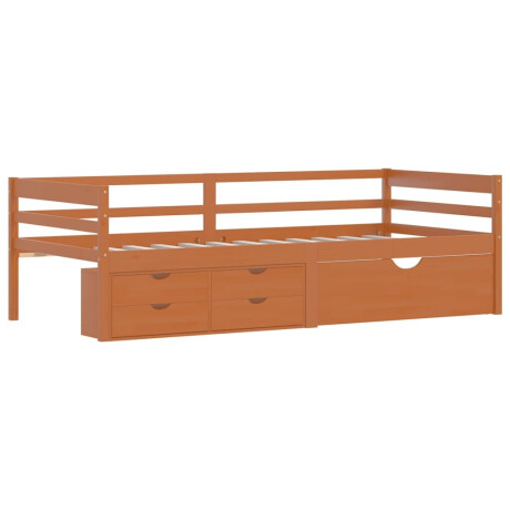 vidaXL Bedframe met lades en kast grenenhout honingbruin 90x200 cm afbeelding3 - 1