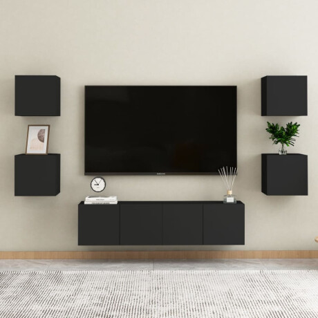 vidaXL Nachtkastjes 2 st 30,5x30x30 cm spaanplaat zwart afbeelding3 - 1