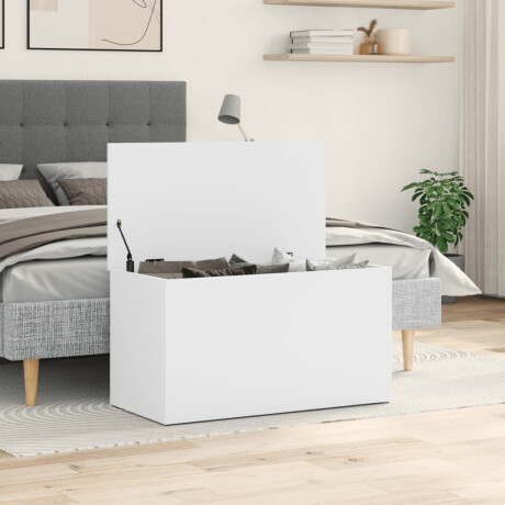 vidaXL Opbergkist 84x42x46 cm bewerkt hout wit afbeelding3 - 1