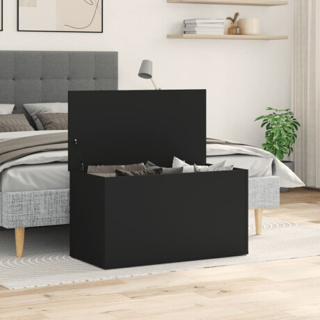vidaXL Opbergkist 84x42x46 cm bewerkt hout zwart afbeelding3 - 1
