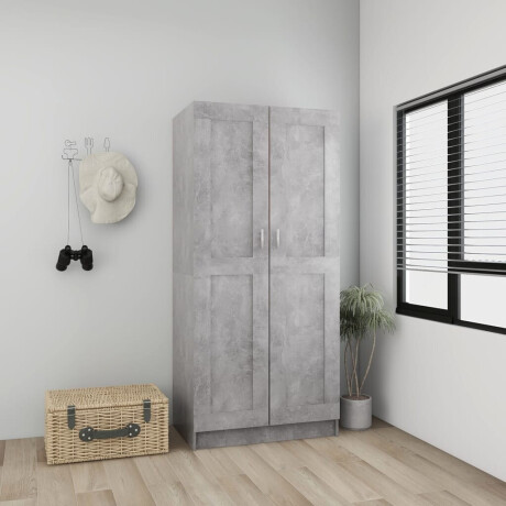 vidaXL Kledingkast 82,5x51,5x180 cm bewerkt hout betongrijs afbeelding3 - 1