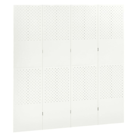 vidaXL Kamerscherm met 4 panelen 160x180 cm staal wit afbeelding3 - 1