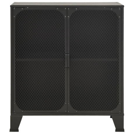 vidaXL Opbergkast 72x36x82 cm metaal en MDF grijs afbeelding3 - 1