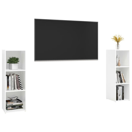 vidaXL Tv-meubelen 2 st 107x35x37 cm bewerkt houtwit afbeelding3 - 1