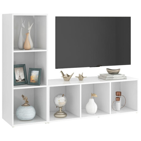 vidaXL Tv-meubelen 2 st 107x35x37 cm bewerkt hout wit afbeelding3 - 1