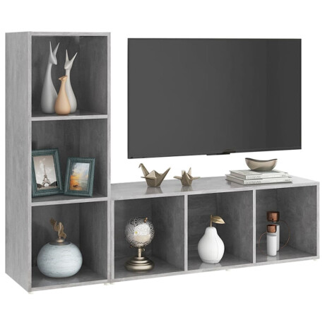vidaXL Tv-meubelen 2 st 107x35x37 cm bewerkt hout betongrijs afbeelding3 - 1