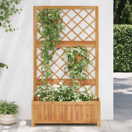 vidaXL Plantenbak verhoogd met latwerk 85x38x150 cm massief acaciahout afbeelding3 - 1