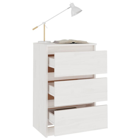 vidaXL Nachtkastje 40x29,5x64 cm massief grenenhout wit afbeelding3 - 1