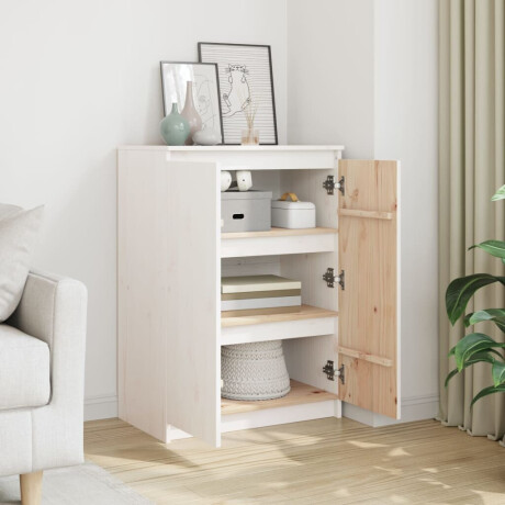 vidaXL Dressoir 60x36x84 cm massief grenenhout wit afbeelding3 - 1