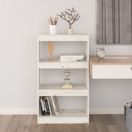 vidaXL Boekenkast/kamerscherm 60x30x103,5 cm massief grenenhout wit afbeelding3 - 1