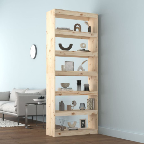 vidaXL Boekenkast/kamerscherm 80x30x199,5 cm massief grenenhout afbeelding3 - 1