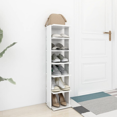 vidaXL Schoenenkast 27,5x27x102 cm bewerkt hout hoogglans wit afbeelding3 - 1
