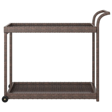 vidaXL Serveerwagen 100x45x83 cm poly rattan bruin afbeelding3 - 1