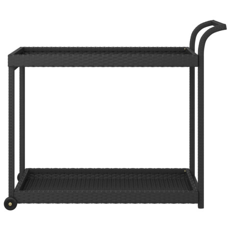 vidaXL Serveerwagen 100x45x83 cm poly rattan zwart afbeelding3 - 1