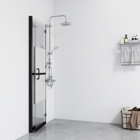 vidaXL Inloopdouchewand inklapbaar 90x190 cm ESG-glas halfmat afbeelding3 - 1