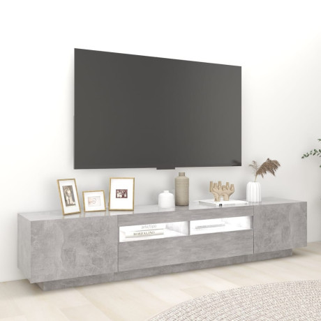 vidaXL Tv-meubel met LED-verlichting 200x35x40 cm betongrijs afbeelding3 - 1