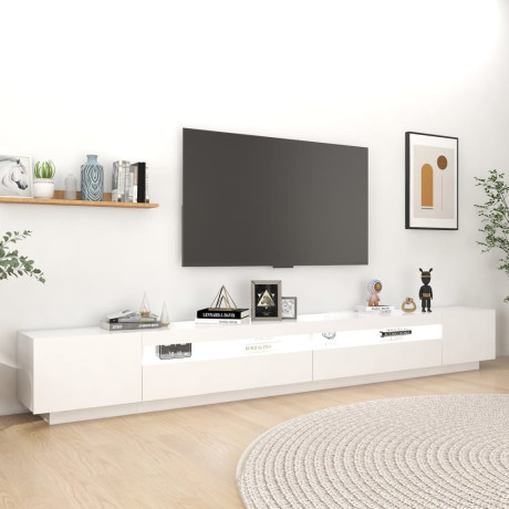 vidaXL Tv-meubel met LED-verlichting 300x35x40 cm wit afbeelding3 - 1