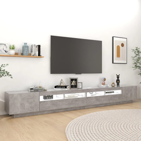 vidaXL Tv-meubel met LED-verlichting 300x35x40 cm betongrijs afbeelding3 - 1