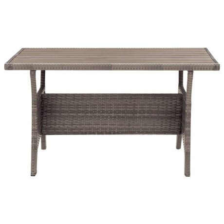 vidaXL Tuintafel 120x70x66 cm poly rattan grijs afbeelding3 - 1