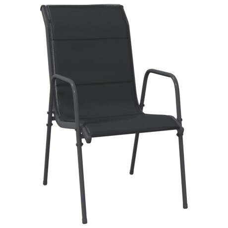 vidaXL Tuinstoelen 2 st staal en textileen zwart afbeelding3 - 1