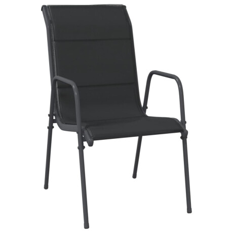 vidaXL Tuinstoelen 6 st staal en textileen zwart afbeelding3 - 1