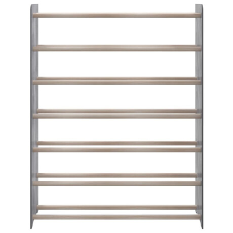 vidaXL Schoenenrek 90x24x117 cm bewerkt hout grijs afbeelding3 - 1