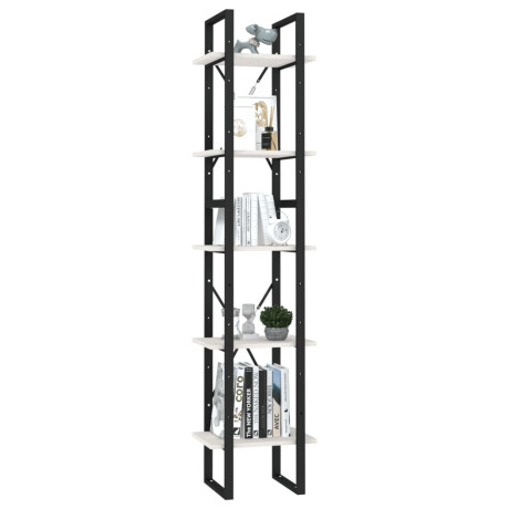 vidaXL Boekenkast met 5 schappen 40x30x175 cm grenenhout wit afbeelding3 - 1