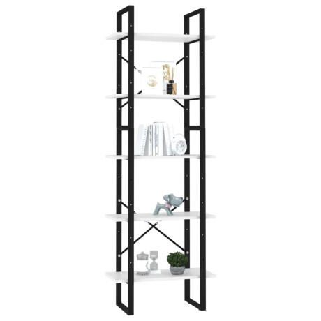 vidaXL Boekenkast met 5 schappen 60x30x175 cm bewerkt hout wit afbeelding3 - 1