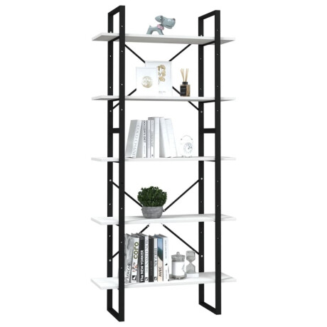 vidaXL Boekenkast met 5 schappen 80x30x175 cm grenenhout wit afbeelding3 - 1