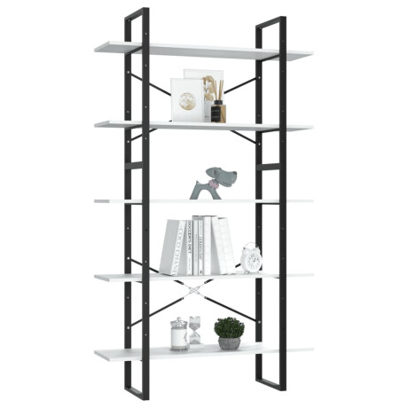 vidaXL Boekenkast met 5 schappen 100x30x175 cm bewerkt hout wit afbeelding3 - 1
