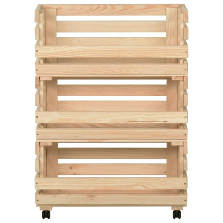 vidaXL Groentetrolley 57x30x80 cm massief grenenhout afbeelding3 - 1