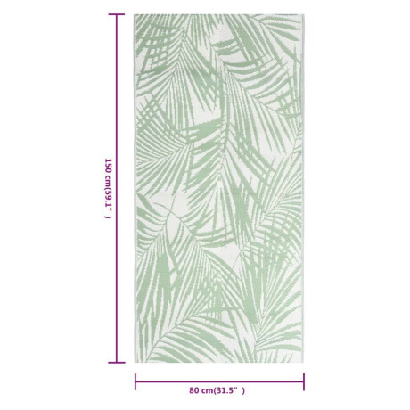 vidaXL Buitenkleed ARAKIL 80x150 cm polypropeen groen afbeelding3 - 1