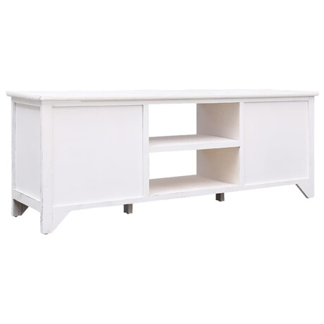 vidaXL Tv-meubel 108x30x40 cm massief paulowniahout antiekwit afbeelding3 - 1