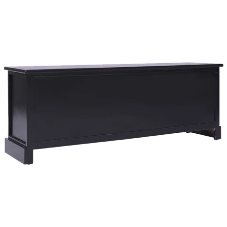 vidaXL Tv-meubel 108x30x40 cm massief paulowniahout zwart afbeelding3 - 1