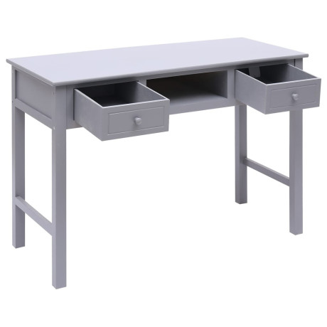 vidaXL Bureau 108x45x76 cm massief paulowniahout grijs afbeelding3 - 1