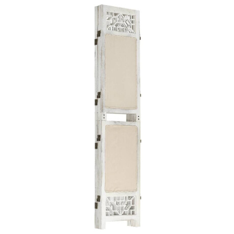 vidaXL Kamerscherm met 5 panelen 175x165 cm stof crèmekleurig afbeelding3 - 1