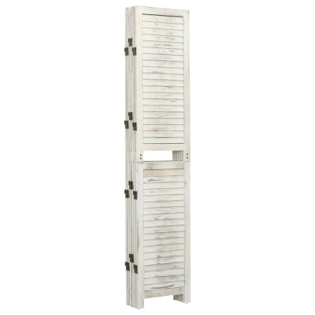 vidaXL Kamerscherm met 6 panelen 215x166 cm massief hout antiekwit afbeelding3 - 1