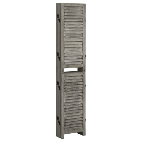 vidaXL Kamerscherm met 6 panelen 214x166 cm massief hout grijs afbeelding3 - 1