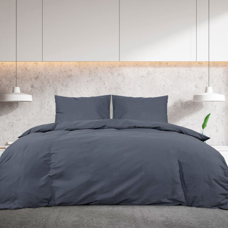 vidaXL Dekbedovertrekset lichtgewicht 240x200 cm microvezel antraciet afbeelding3 - 1