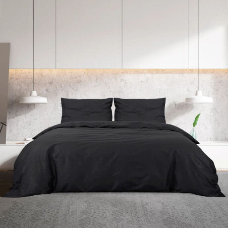 vidaXL Dekbedovertrekset lichtgewicht 220x240 cm microvezel zwart afbeelding3 - 1