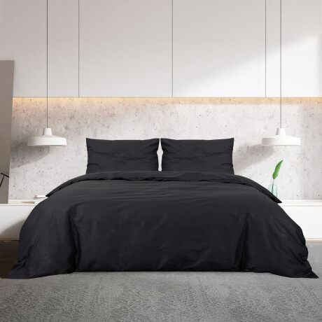 vidaXL Dekbedovertrekset lichtgewicht 225x220 cm microvezel zwart afbeelding3 - 1