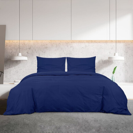 vidaXL Dekbedovertrekset 200x200 cm microvezel marineblauw afbeelding3 - 1