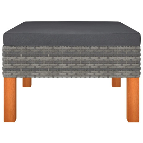 vidaXL 7-delige Loungeset poly rattan en eucalyptushout grijs afbeelding3 - 1