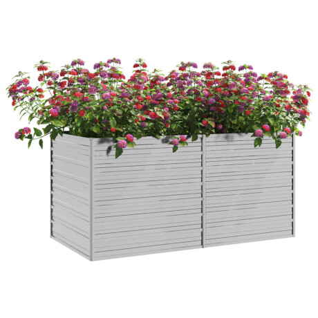 vidaXL Plantenbak verhoogd 160x80x77 cm gegalvaniseerd staal zilver afbeelding3 - 1
