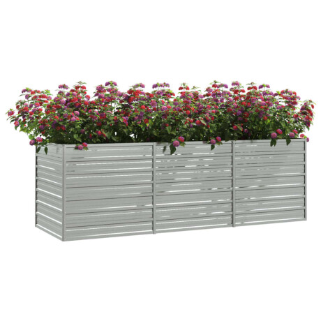 vidaXL Plantenbak verhoogd 240x80x77 cm gegalvaniseerd staal zilver afbeelding3 - 1