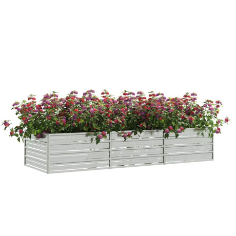 vidaXL Plantenbak verhoogd 240x80x45 cm gegalvaniseerd staal zilver afbeelding3 - 1